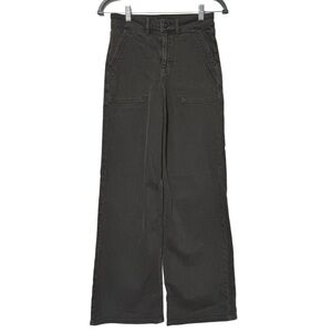 {American Eagle} "Super High-Rise Baggy Wide Leg" Gray Relaxed Cargo Pants
